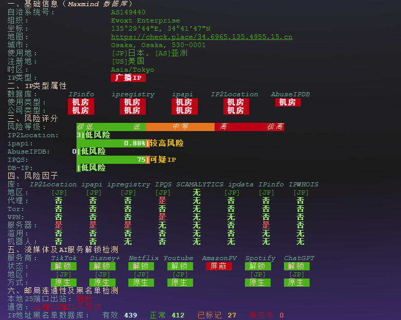 图片[2]-Evoxt：日本大阪VPS测评EPYC性能强劲、回程稳定、原生IP全解锁-VPS主机小镇