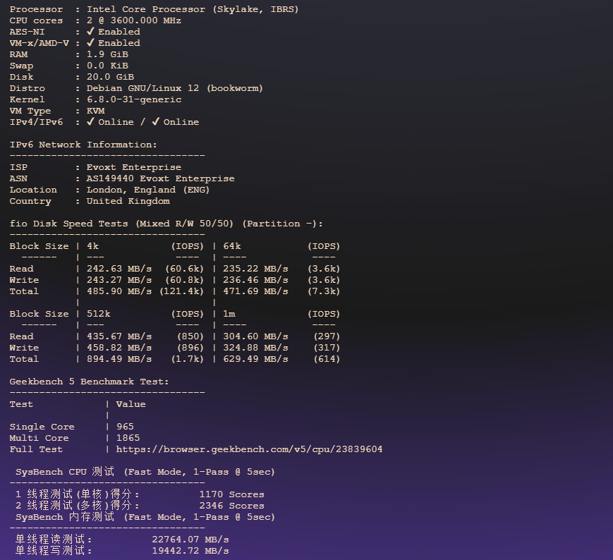 图片[1]-Evoxt：英国伦敦 VPS 性能与网络质量测试报告 | 高效性能与全球低延迟连接-VPS主机小镇