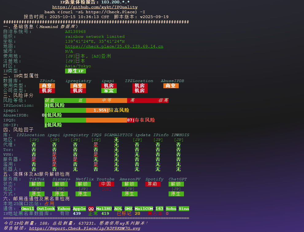 图片[3]-Justg（Sun Network Company）：日本东京 VPS 测评——SoftBank 高速回程、原生日本 IP、流媒体解锁全面的高性价比节点-VPS主机小镇