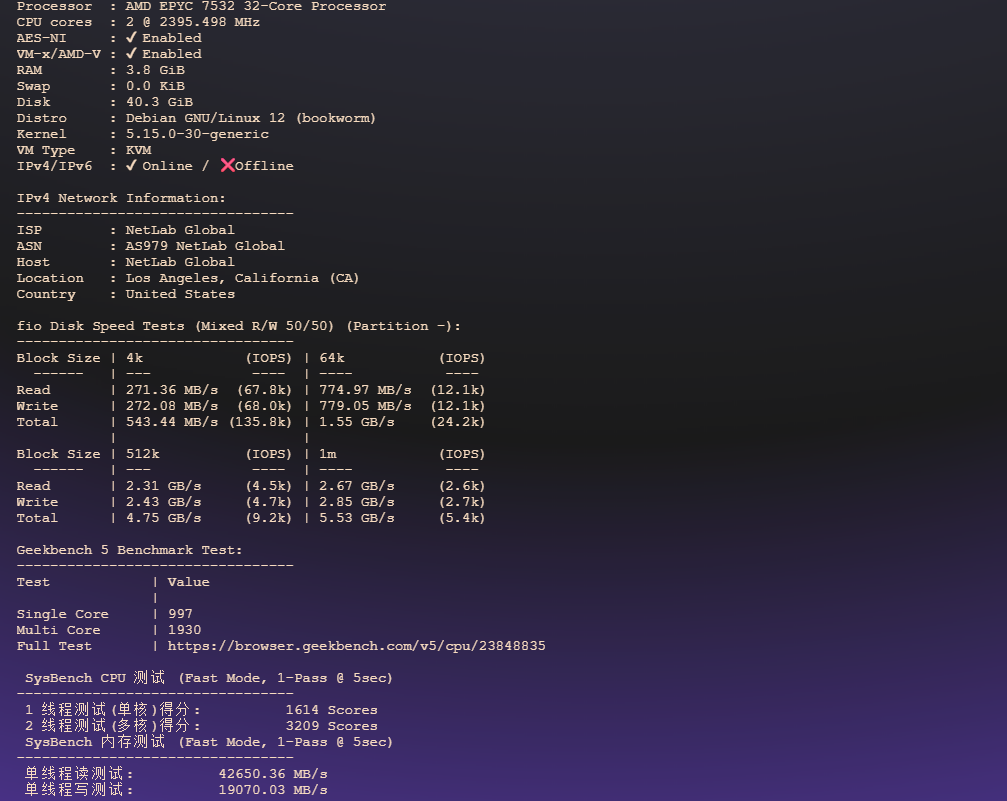图片[2]-zorocloud：美国洛杉矶VPS实测报告——AMD EPYC 高性能加持，CN2 GIA 三网回程优化与全平台流媒体解锁（2025 最新评测）-VPS主机小镇